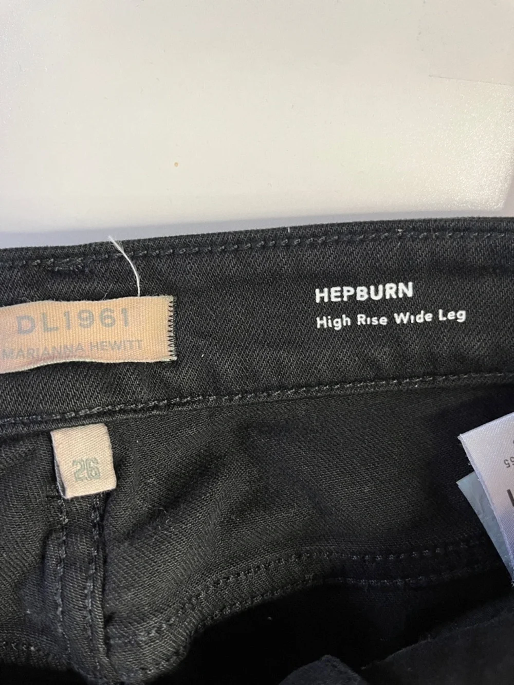 DL1961 Hepburn High Rise Wide Leg Black Jeans Size 26 Like New
